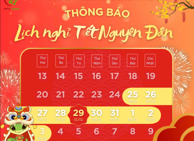 MẦM NON VƯỜN TÁO – THÔNG BÁO LỊCH NGHỈ TẾT NGUYÊN ĐÁN 2025