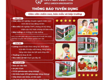 Trường mầm non Vườn Táo tuyển dụng