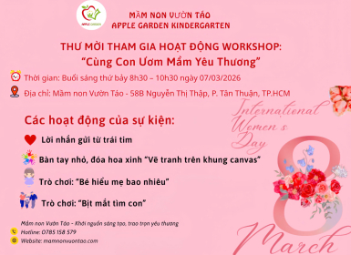 🌸 THƯ MỜI THAM DỰ WORKSHOP: “CÙNG CON ƯƠM MẦM YÊU THƯƠN
