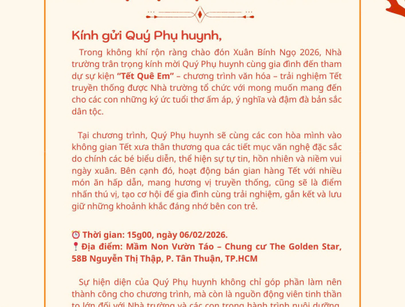 THƯ MỜI THAM DỰ SỰ KIỆN "TẾT QUÊ EM"