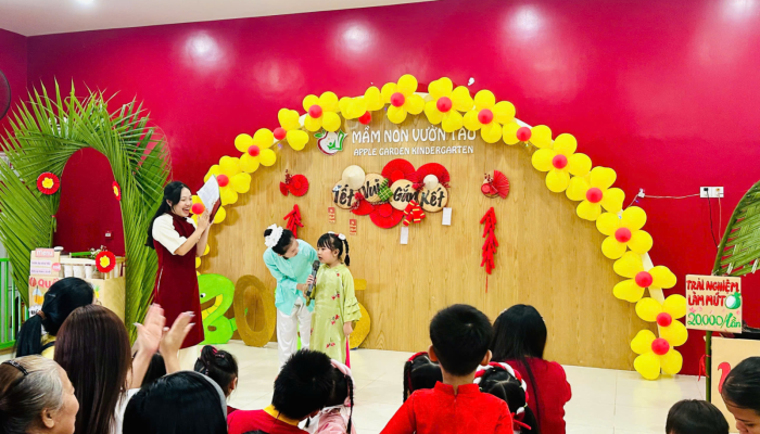  “TẾT VUI GẮN KẾT – XUÂN HỒNG YÊU THƯƠNG” RỘN RÀNG TẠI MẦM NON VƯỜN TÁO