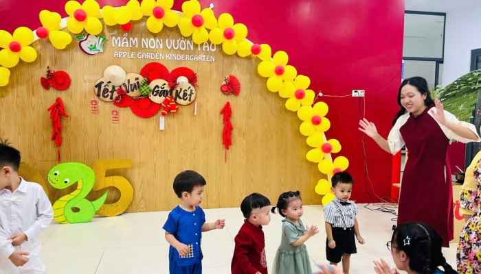  “TẾT VUI GẮN KẾT – XUÂN HỒNG YÊU THƯƠNG” RỘN RÀNG TẠI MẦM NON VƯỜN TÁO