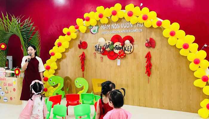  “TẾT VUI GẮN KẾT – XUÂN HỒNG YÊU THƯƠNG” RỘN RÀNG TẠI MẦM NON VƯỜN TÁO