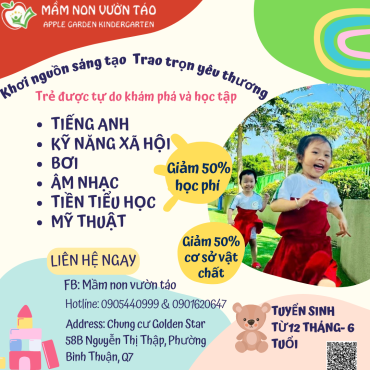🎉 ƯU ĐÃI ĐẶC BIỆT TẠI TRƯỜNG MẦM NON VƯỜN TÁO 🍎🍏