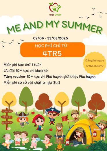 🌞 “ME AND MY SUMMER” – DỰ ÁN HÈ ĐẶC BIỆT TẠI MẦM NON VƯỜN TÁO 🍎