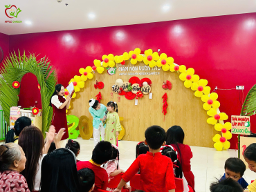 “TẾT VUI GẮN KẾT – XUÂN HỒNG YÊU THƯƠNG” RỘN RÀNG TẠI MẦM NON VƯỜN TÁO